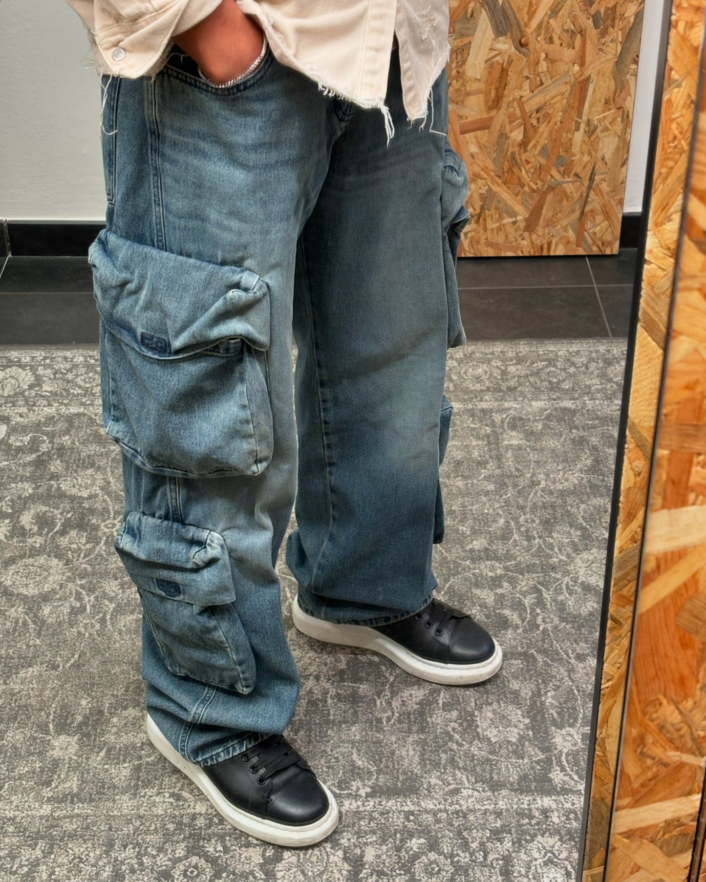 Jeans Cargo Fondo Ampio