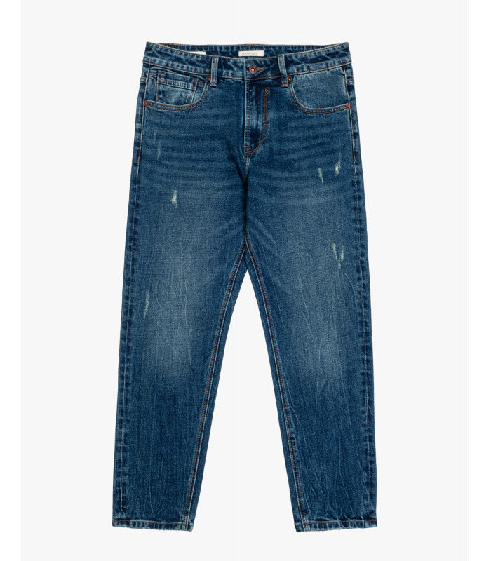 JEANS CARROT CROPPED FIT CON GRAFFI