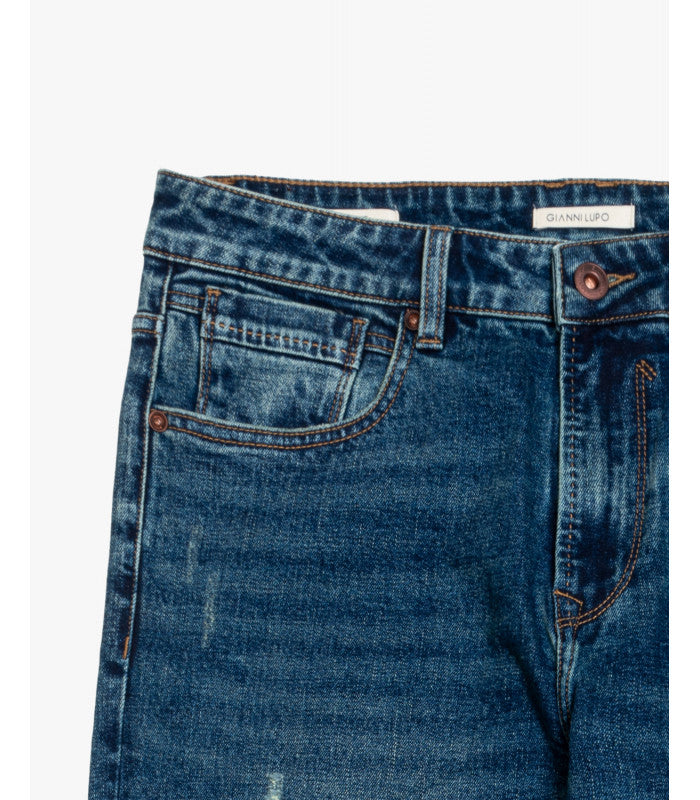 JEANS CARROT CROPPED FIT CON GRAFFI