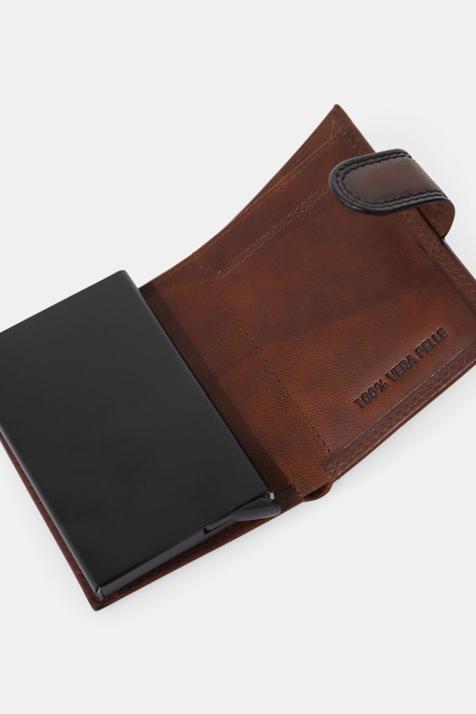 PORTAFOGLIO IN PELLE CON BOX PORTA CARTE
