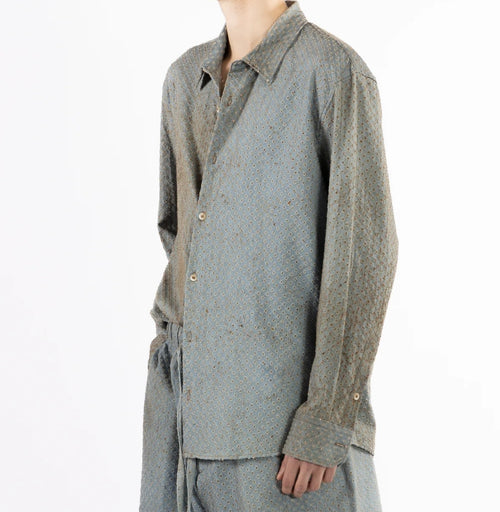 CAMICIA IN COTONE EFFETTO DENIM VISSUTO