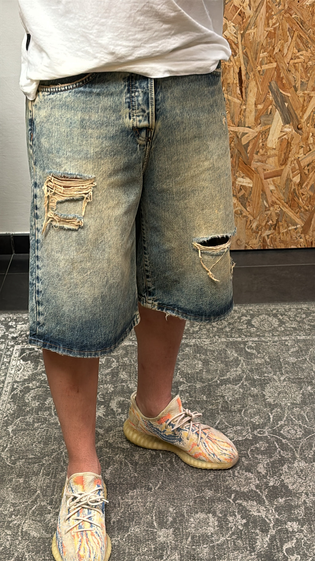 BERMUDA DENIM EFFETTO SLAVATO
