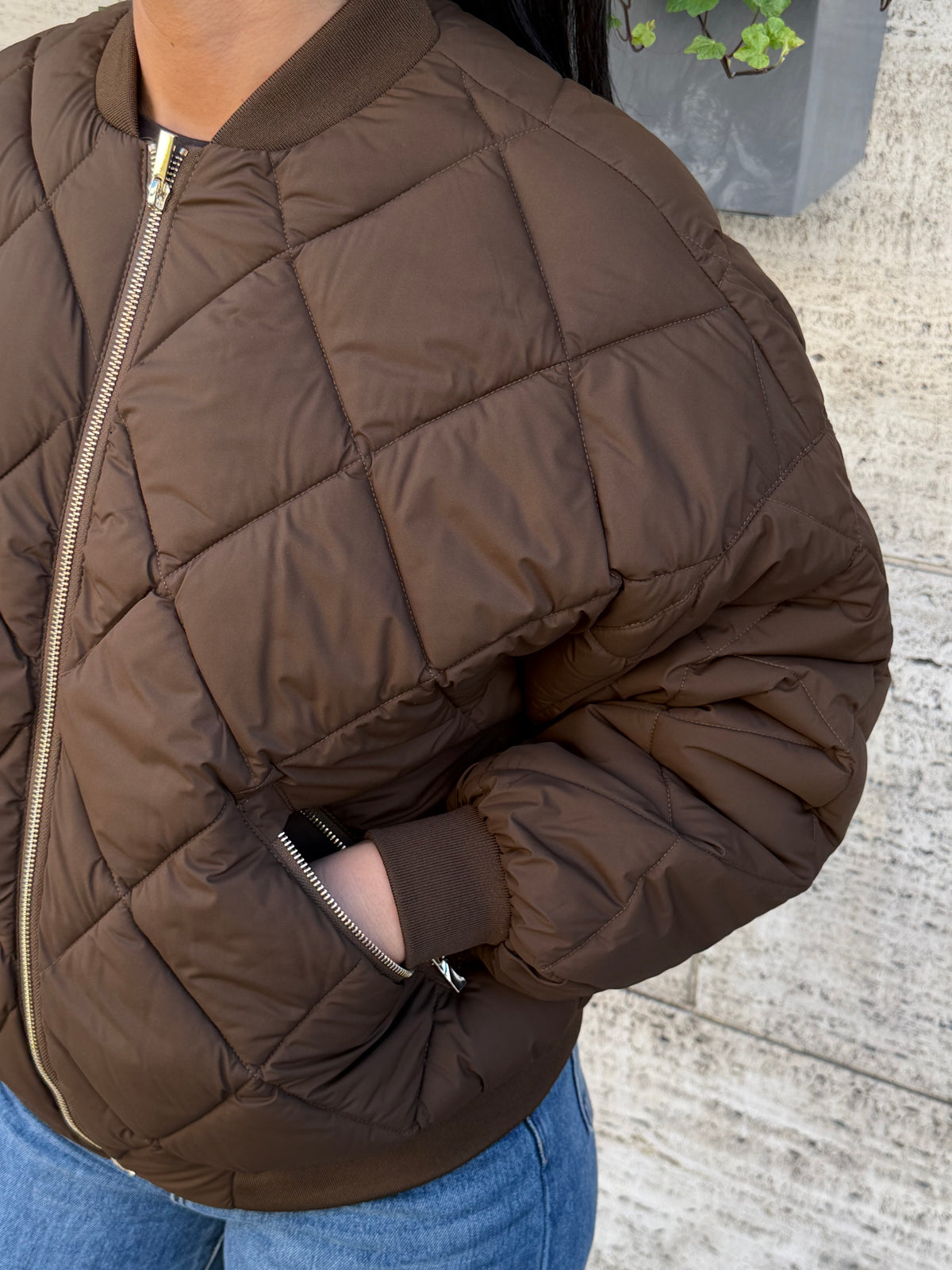 BOMBER PIUMINO DARK BROWN