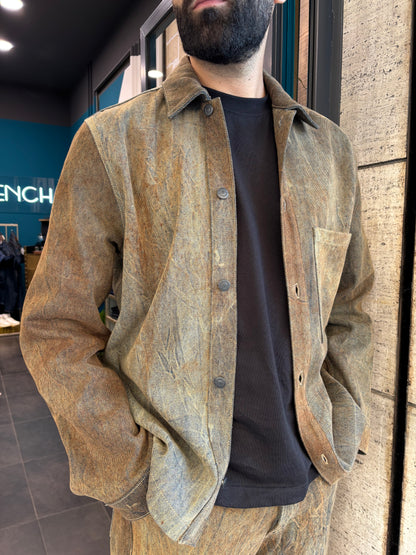 CAMICIA IN DENIM LAVATO EFFETTO RUGGINE