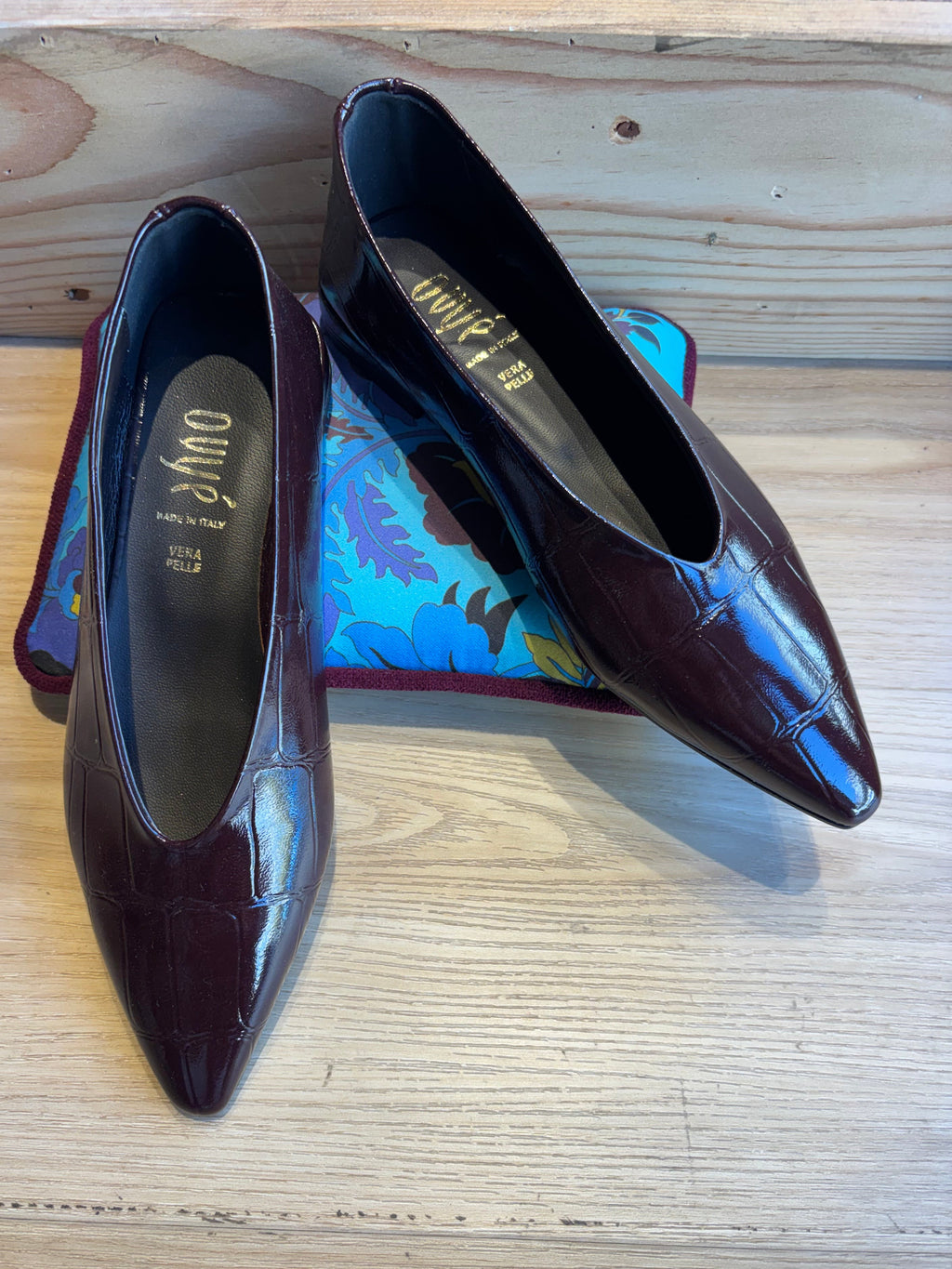 BALLERINE IN VERNICE STAMPA COCCO