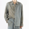 CAMICIA IN COTONE EFFETTO DENIM VISSUTO
