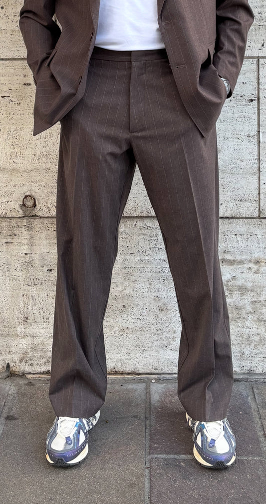PANTALONE GESSATO GAMBA DRITTA