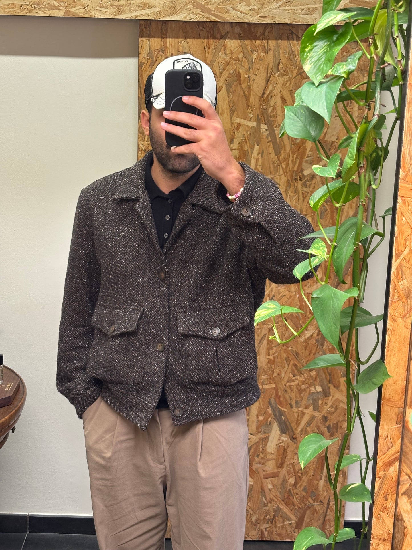 GIACCA IN LANA E SETA CON TASCONI