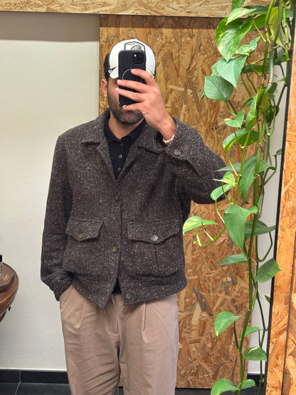 GIACCA IN LANA E SETA CON TASCONI