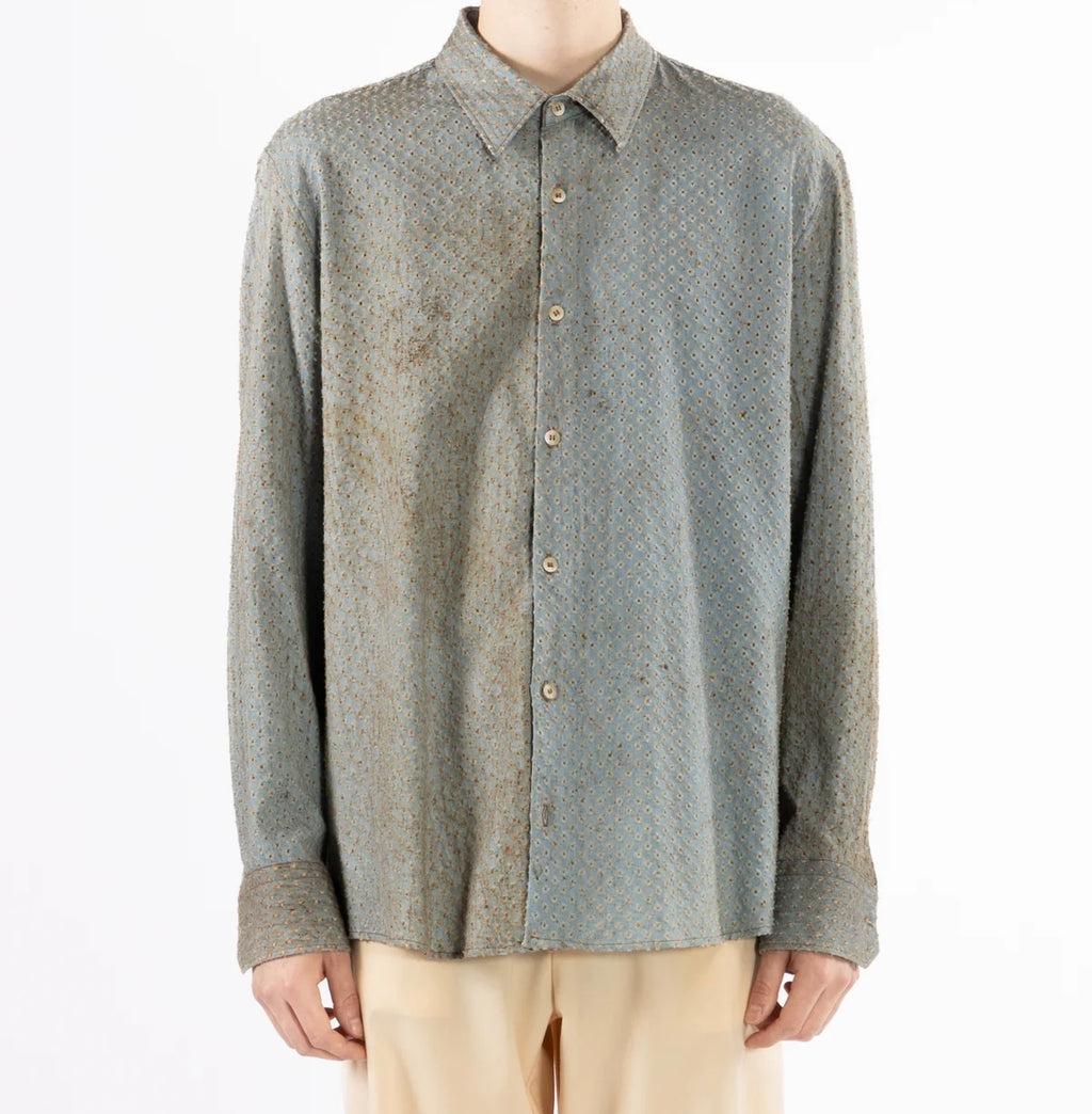 CAMICIA IN COTONE EFFETTO DENIM VISSUTO
