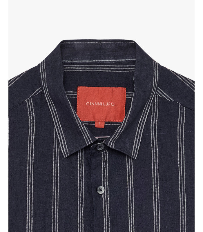 CAMICIA A RIGHE IN LINO
