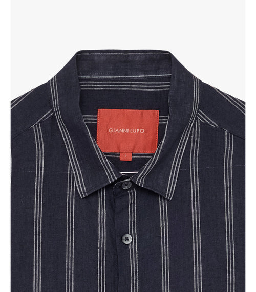 CAMICIA A RIGHE IN LINO