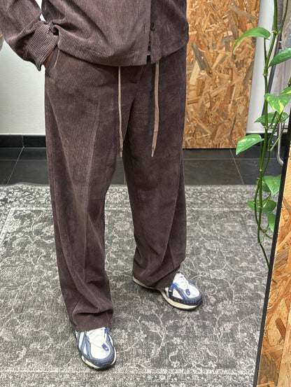 PANTALONE CON COULISSE IN VELLUTO A COSTE