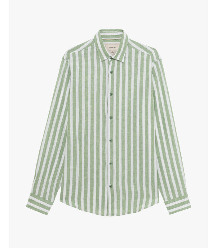 CAMICIA A RIGHE IN LINO