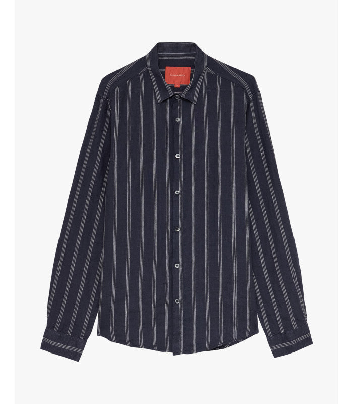 CAMICIA A RIGHE IN LINO