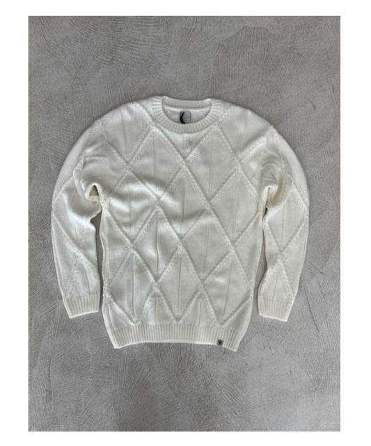 MAGLIONE GIROCOLLO CON ROMBI