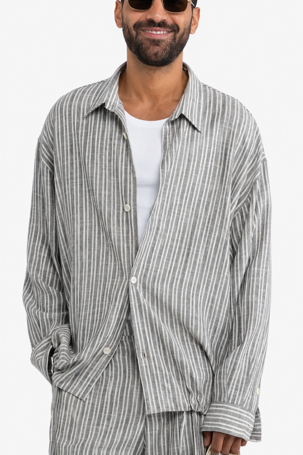CAMICIA OVERSIZE A RIGHE