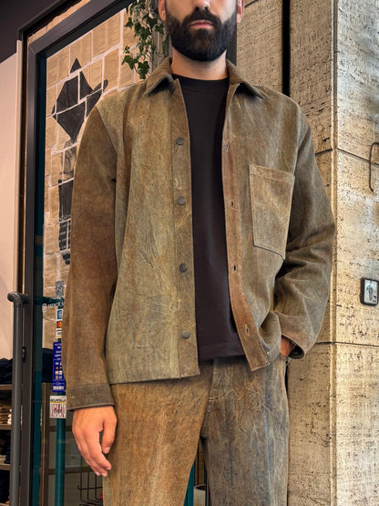 CAMICIA IN DENIM LAVATO EFFETTO RUGGINE