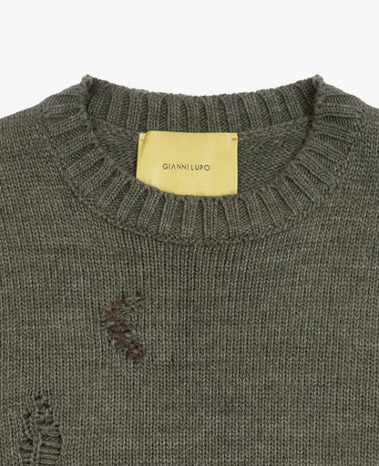 MAGLIA GIROCOLLO CON ROTTURE