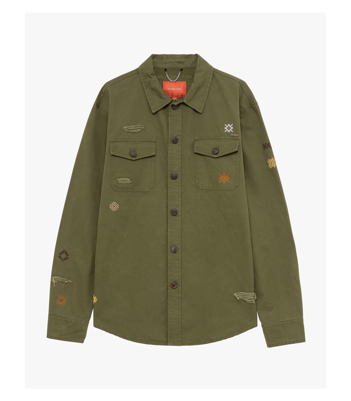 OVERSHIRT CON RICAMI MILITARY