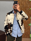 BOMBER STAMPATO CON ZIP E PROFILI A COSTINE