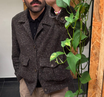 GIACCA IN LANA E SETA CON TASCONI