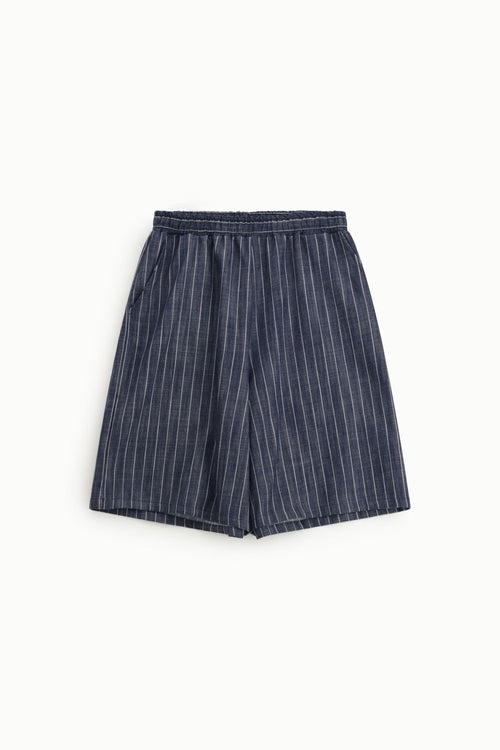 BERMUDA CHINO-FIT GAMBA AMPIA A RIGHE VERTICALI