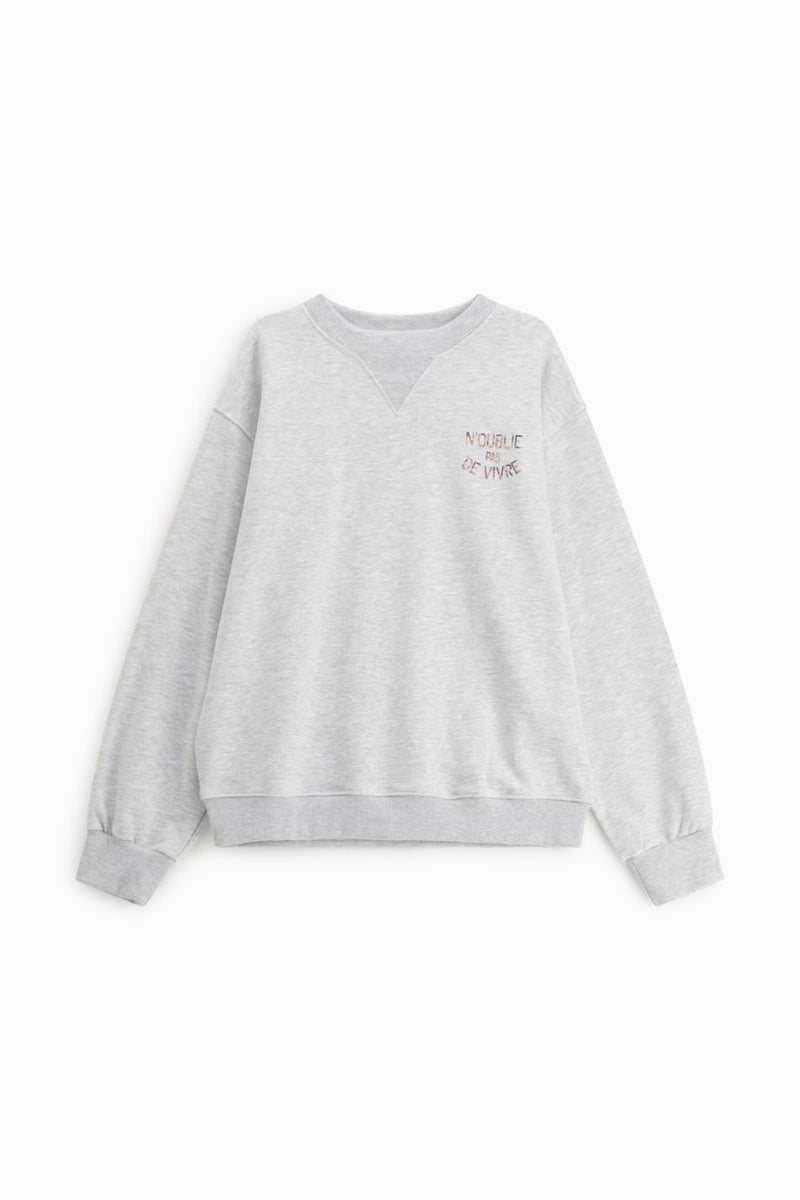 FELPA SENZA CAPPUCCIO STAMPA TESTUALE OVERSIZE