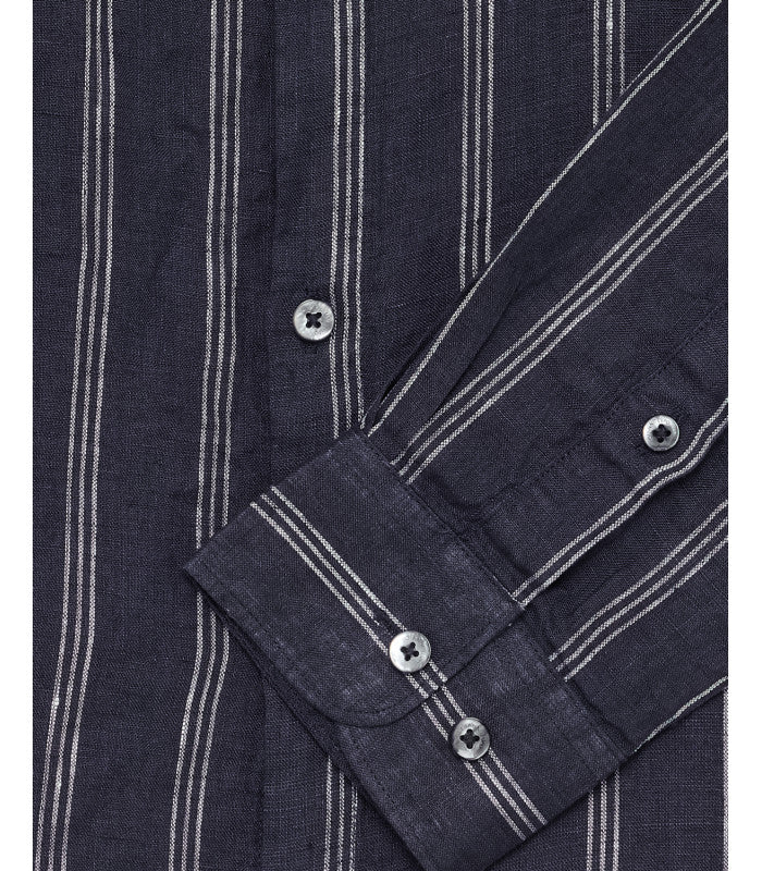 CAMICIA A RIGHE IN LINO