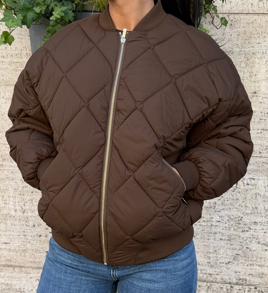 BOMBER PIUMINO DARK BROWN