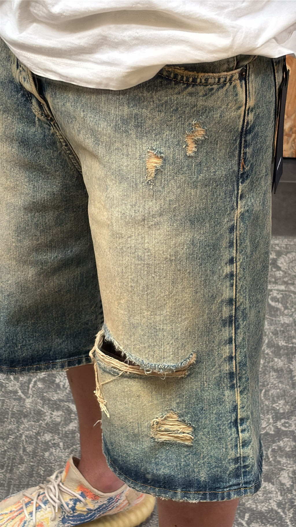 BERMUDA DENIM EFFETTO SLAVATO