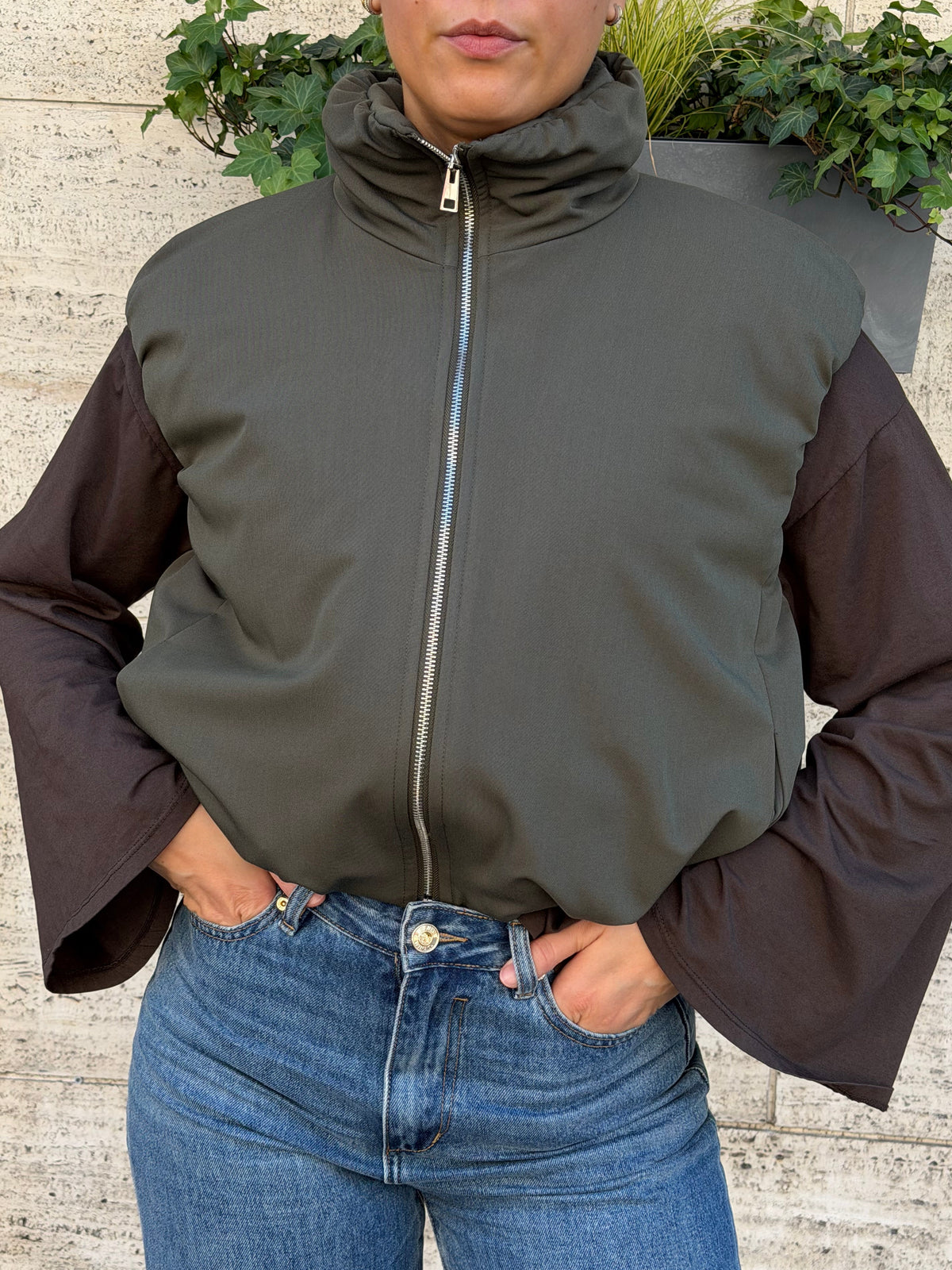 GILET MILITARE CROPPED