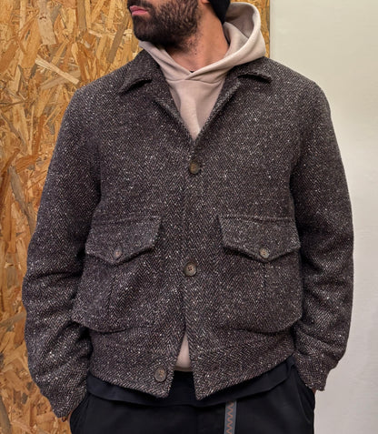 GIACCA IN LANA E SETA CON TASCONI