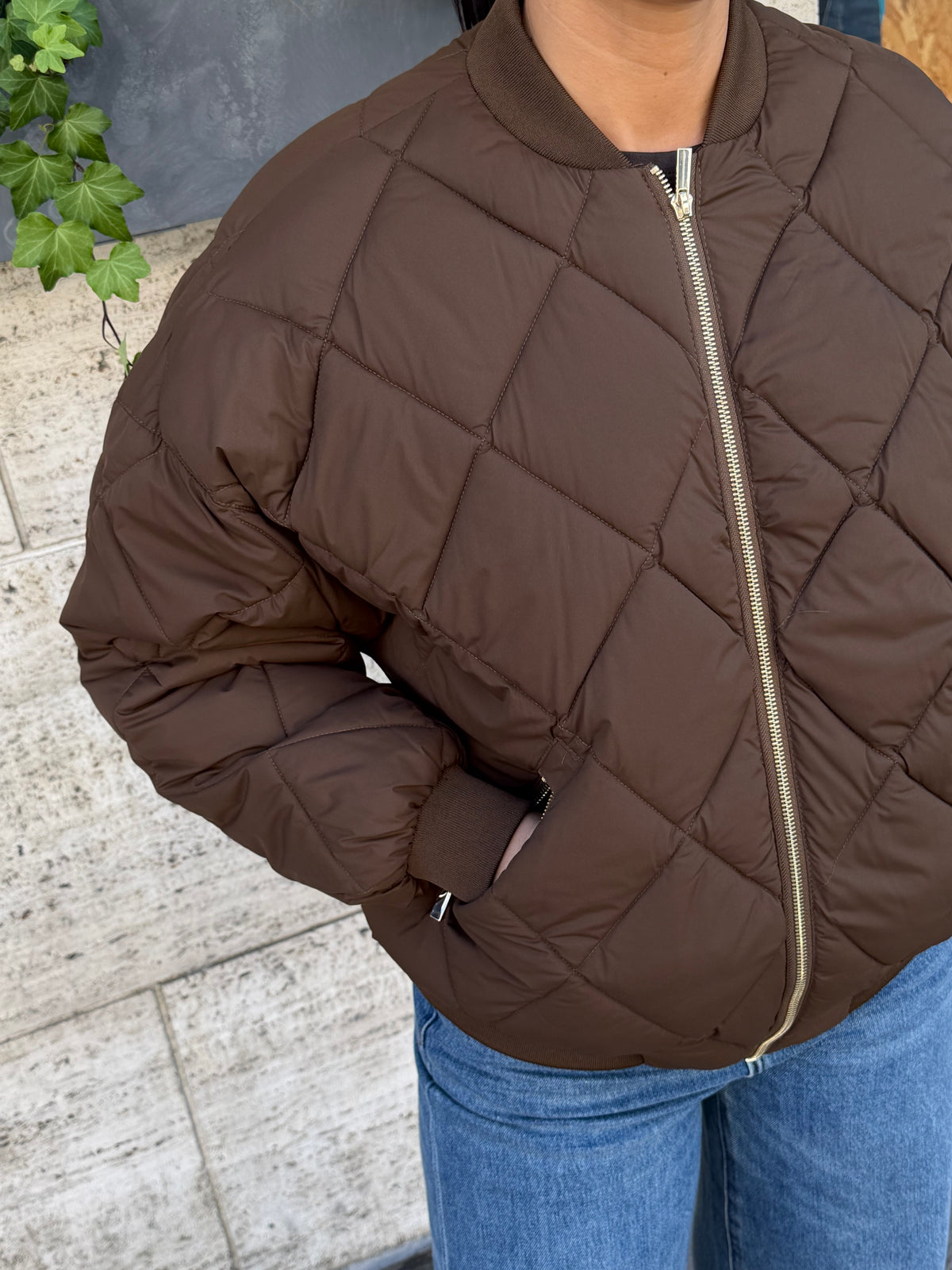 BOMBER PIUMINO DARK BROWN