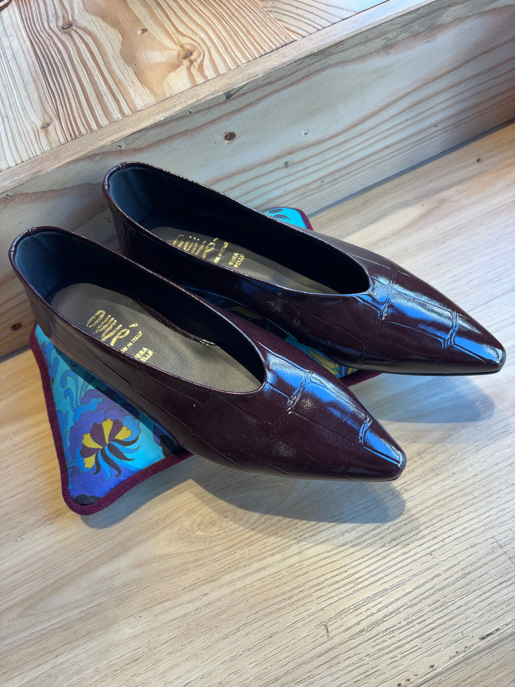 BALLERINE IN VERNICE STAMPA COCCO