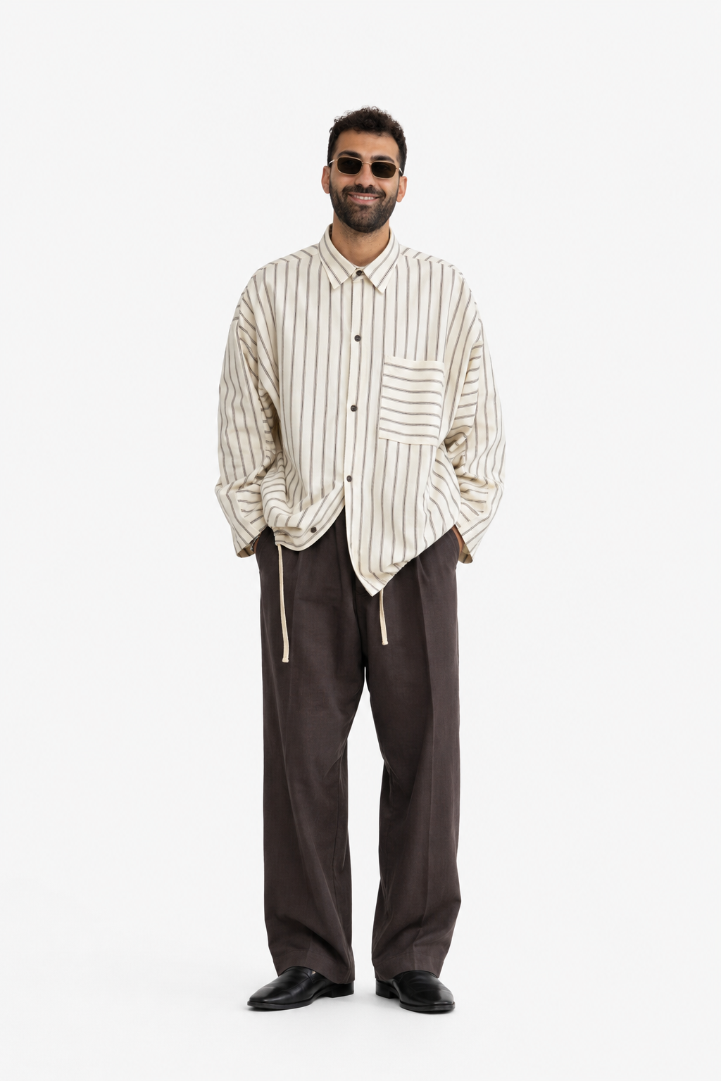 CAMICIA A RIGHE IN COTONE OVERSIZE