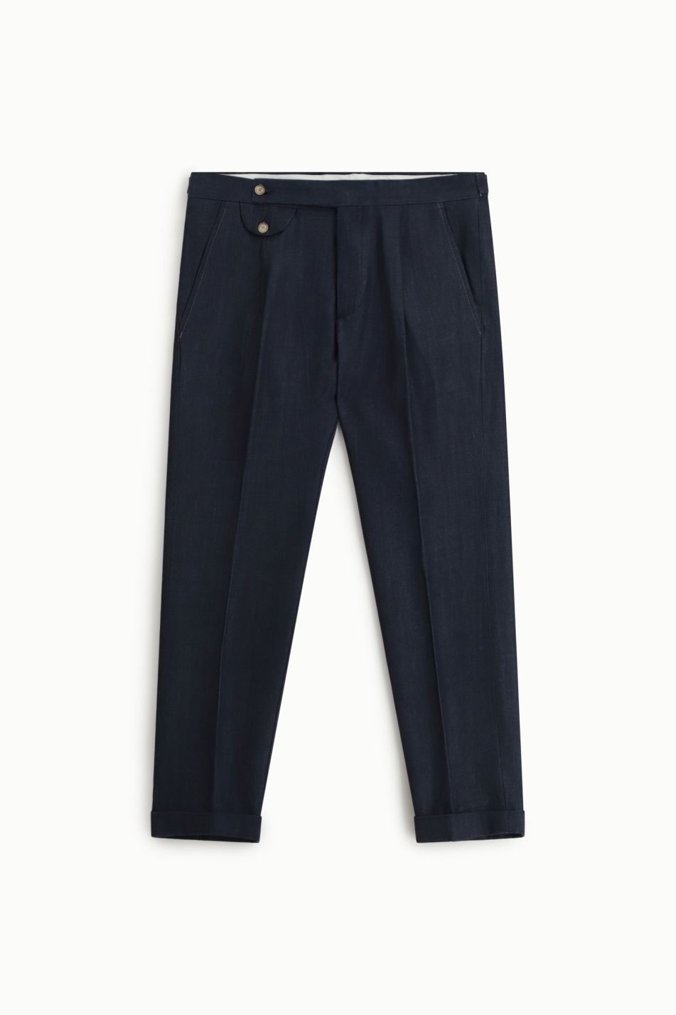 TROUSERS CON PINCE E RISVOLTO