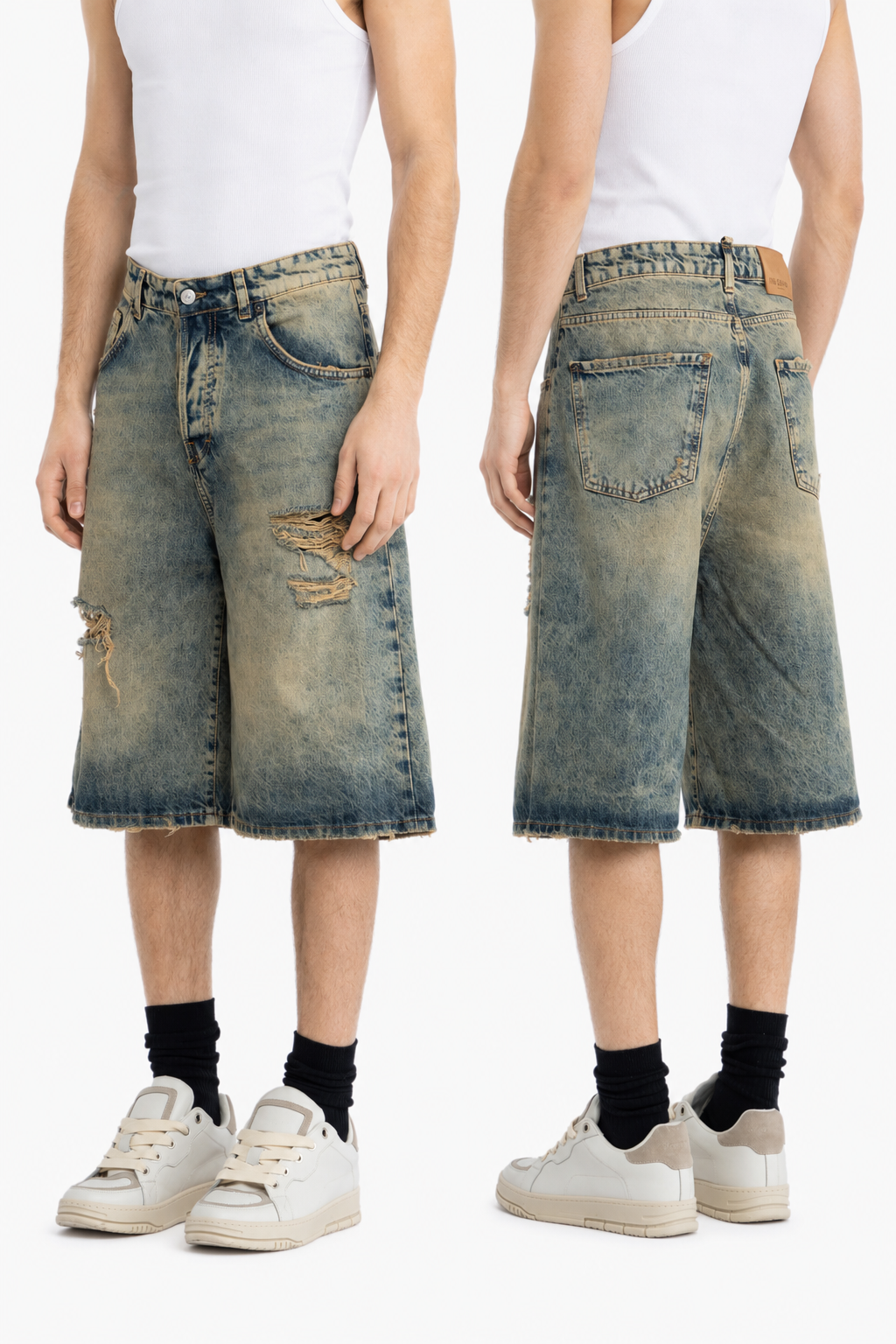 BERMUDA DENIM EFFETTO SLAVATO